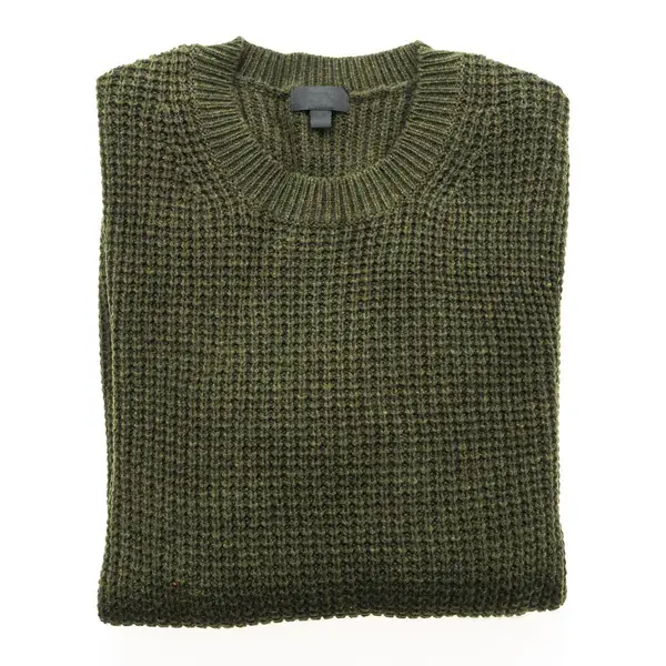 Folded olive chunky knit